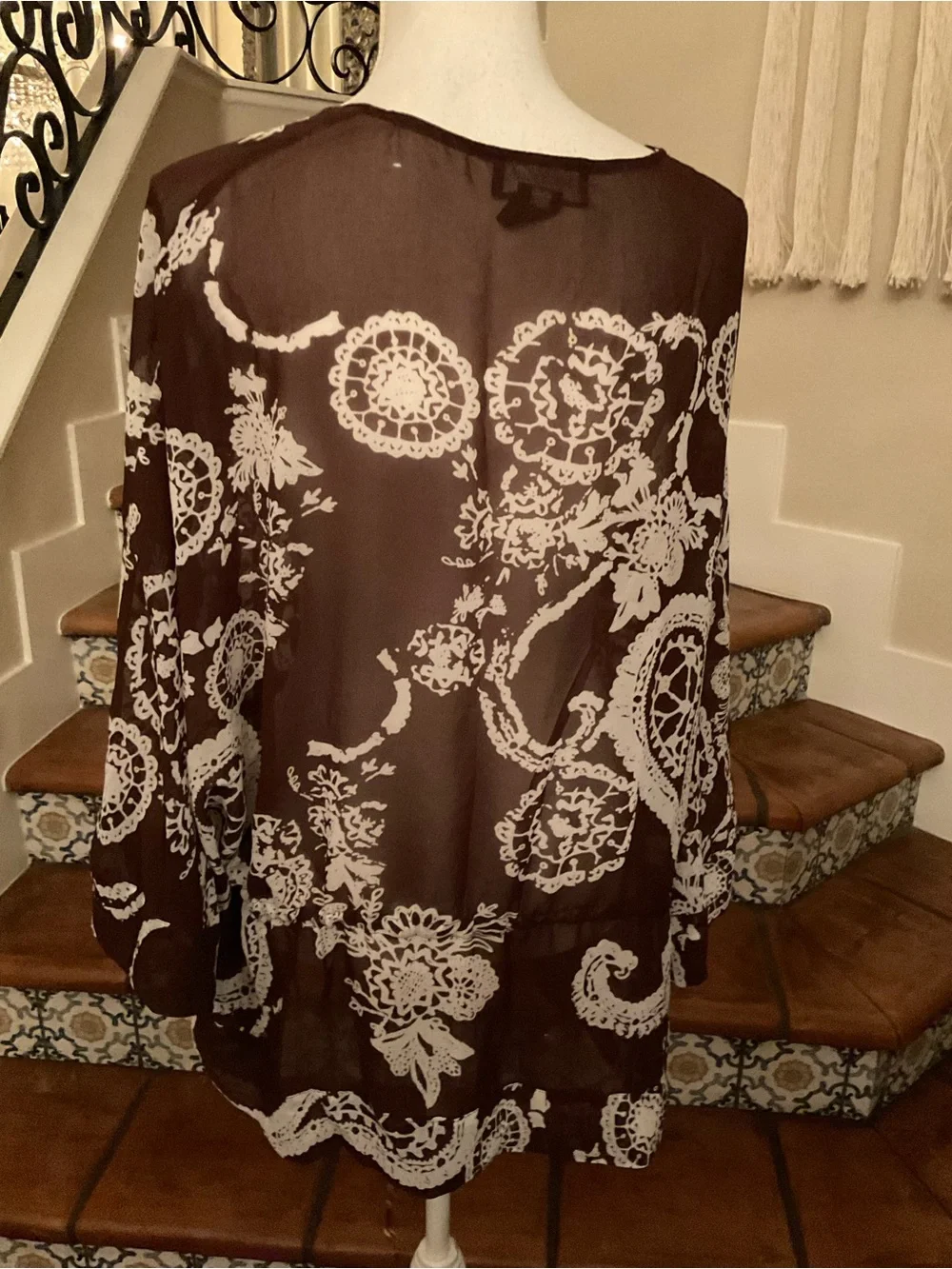 Focus 2000 Brown and White Floral Swim Tunic